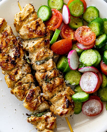 Easy herby lemon skewers
