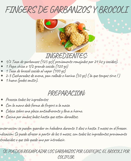 Fingers de garbanzo y brocoli