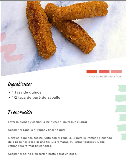Palitos de quinoa