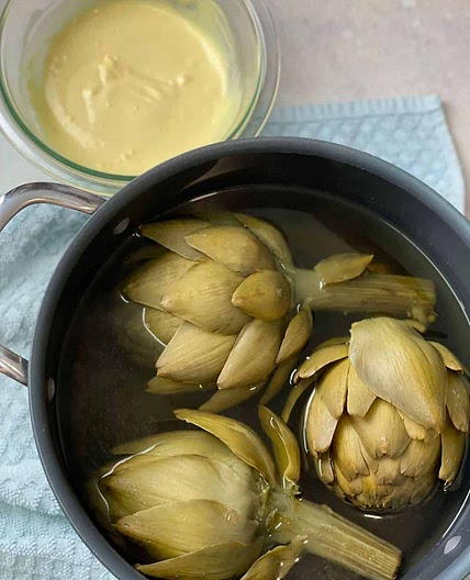 Best Boiled Artichoke with Honey Mustard Dip