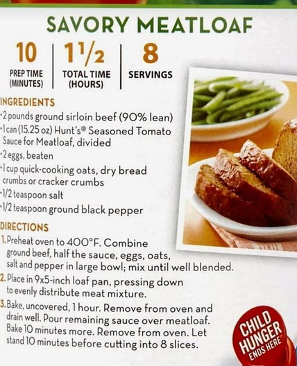 HUNTS SAVORY MEATLOAF