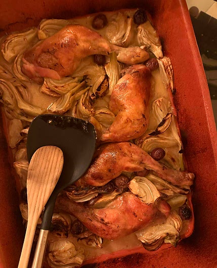 Roasted chicken with fennel