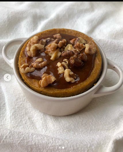 Caramel pumpkin walnut baked oats