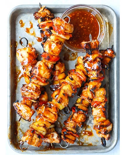 BBQ Pineapple Chicken Kabobs
