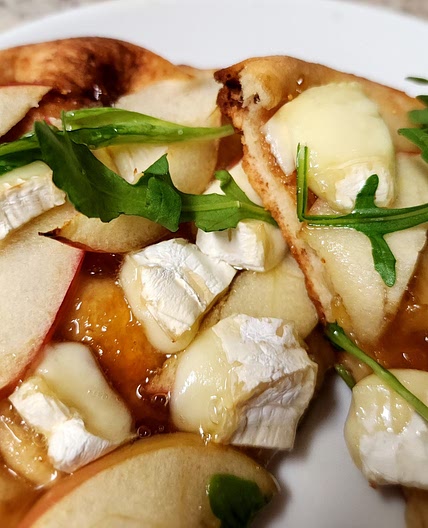 Brie and Apple Flatbread with Fig Jam