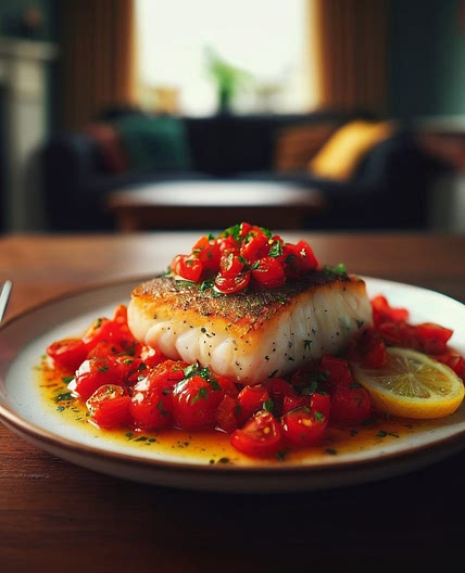 Baked Cod with Tomato Relish