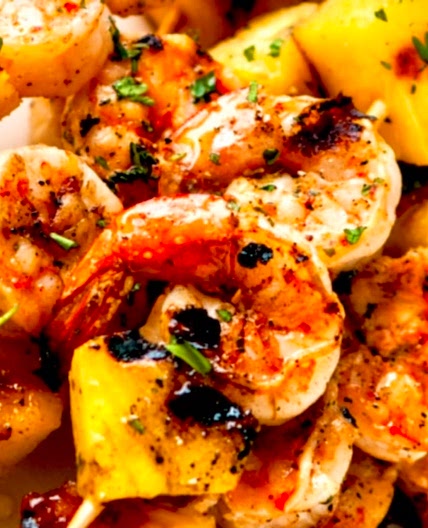 Grilled Shrimps and Pineapple