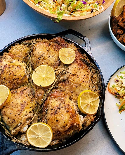 One Pan Lemon Herb Chicken & Rice