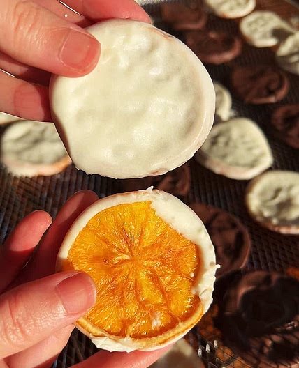 Chocolate Orange (Chocolate Dipped Crispy Candied Orange Slices)