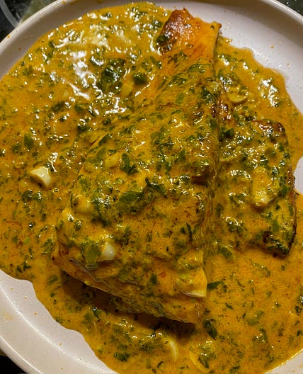 Salmon with Spicy Herbed Cream Sauce