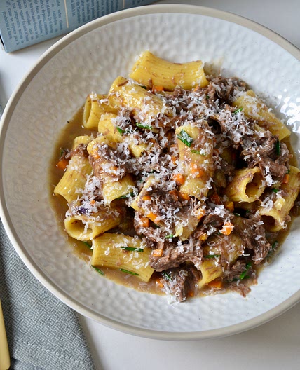Rigatoni with pulled beef cheeks
