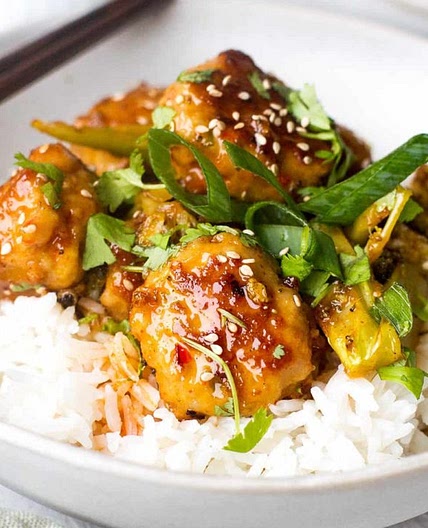 Chinese-Style Ginger Pork Meatballs and Broccoli