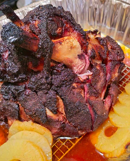 Smoked BBQ Apricot/Pineapple Pulled Ham.