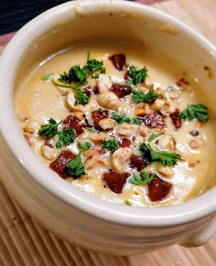  Velouté de chou fleur chorizo noisette