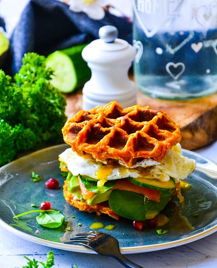 Burger gaufres patate douce