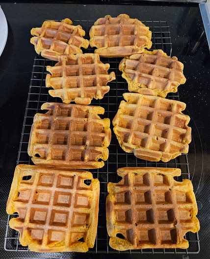 Eggless oatmeal waffles