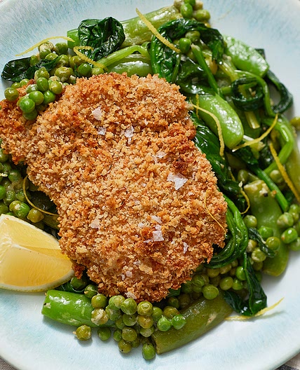 Crispy Chicken Thighs with Garlicky Greens