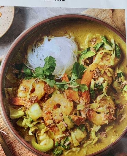 Prawn laksa with cabbage