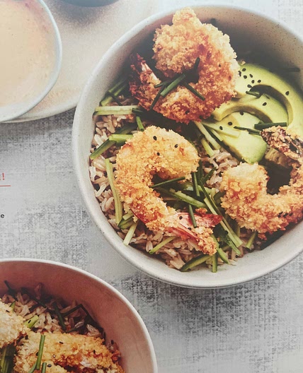 Spicy Shrimp Tempura Roll Bowls