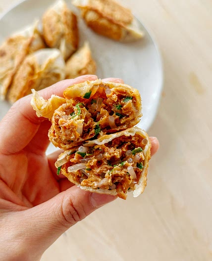 Kimchi Mandu (Korean Dumplings - Vegan-Friendly)
