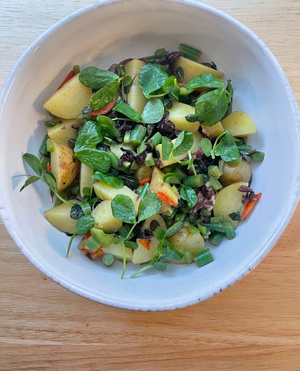 Warm potato salad