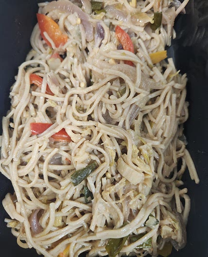 Soba noodles and eggs