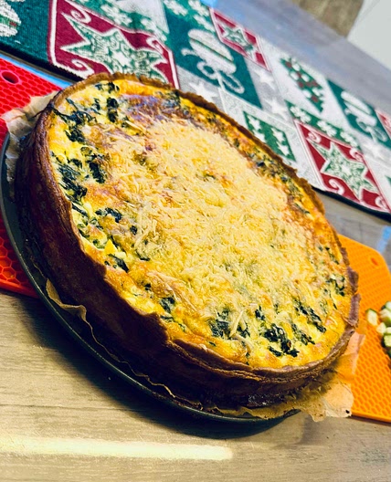 Egg spinach quiche