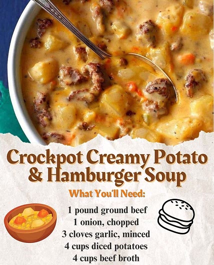 Creamy Potato & Hamburger Soup Recipe
