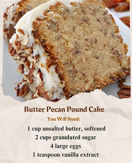 Butter Pecan Pound Cake Recipe