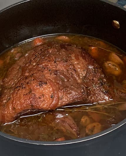 Long-cooked beef stew with red wine and miso