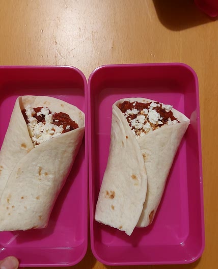 tacos con fagioli rossi e feta