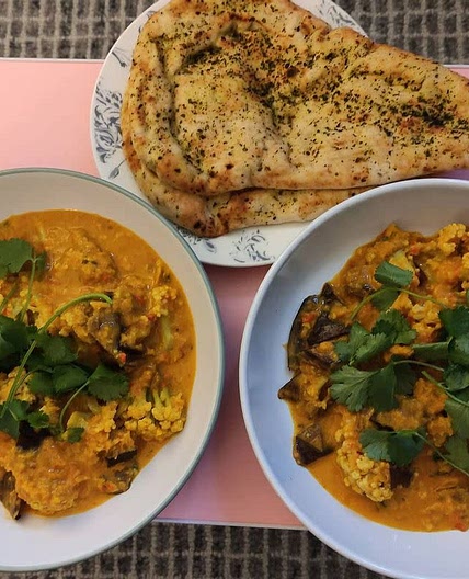 Cauliflower and banana peel curry recipe