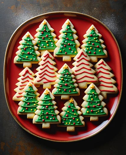 Christmas Tree Shortbread Cookies