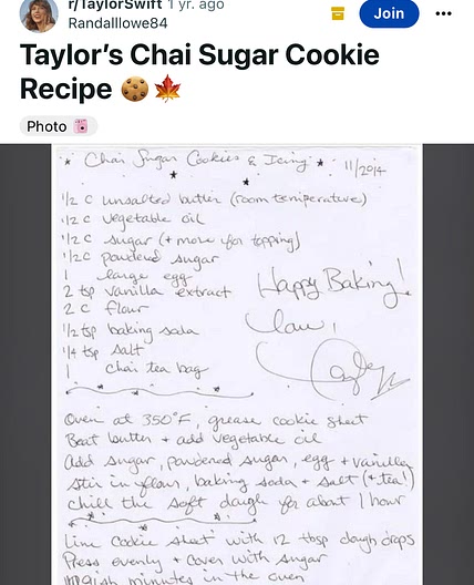 Taylor Swift’s Chai Sugar Cookies