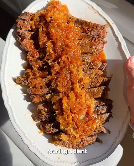 My mom, her four ingredient sweet and sour brisket, and I wish y