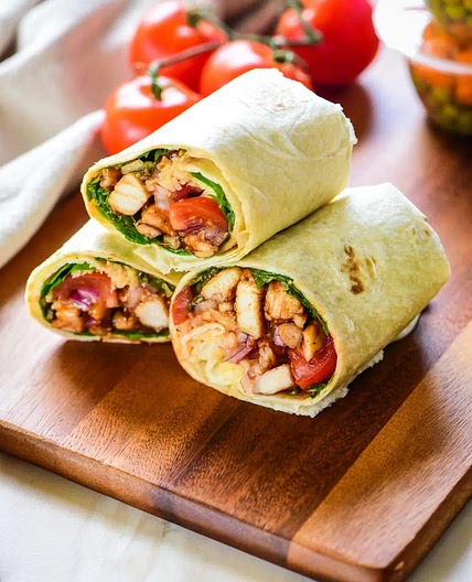 Crispy BBQ chicken wrap