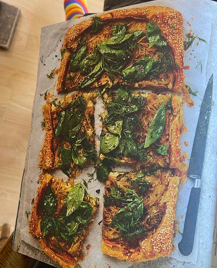 Curried caramelised onion galette
