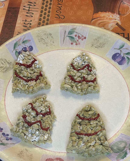 Rice crispy Christmas trees