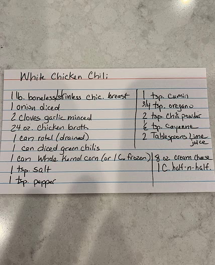 Improved white chicken chili