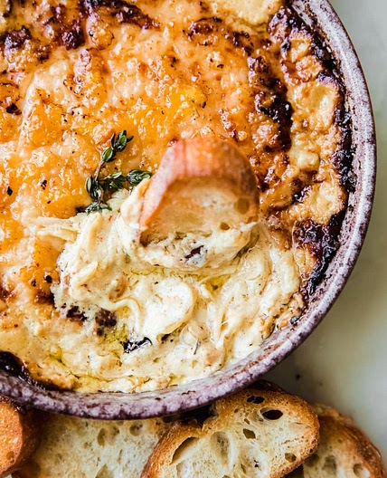 Jammy Hot Caramelized Onion Dip with Gruyere