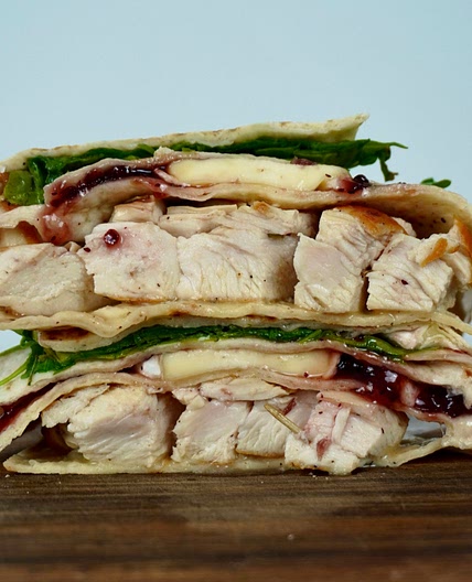 Sweet and salty chicken brie wrap