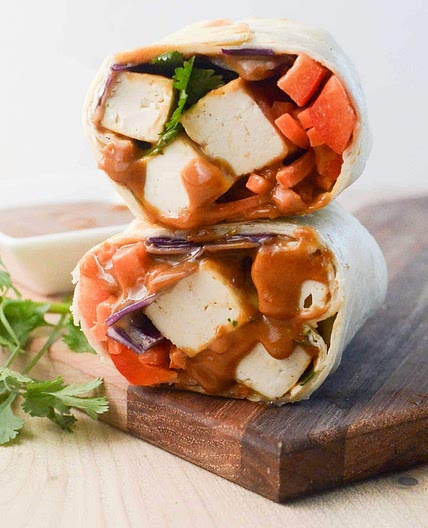 Thai Peanut Tofu Wrap