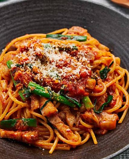 Korean Pork Belly Pasta