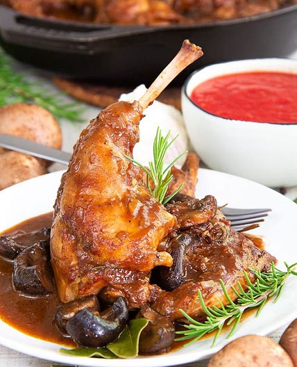 RABBIT CACCIATORE (Coniglio alla Cacciatora) Northern-Italian style