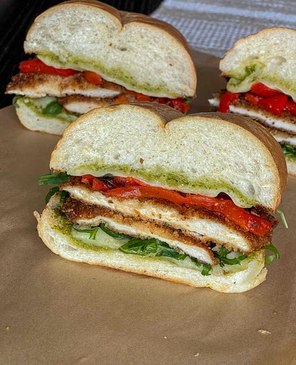 Pesto Chicken Cutlet Sandwich 