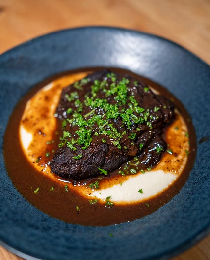 Braised Beef Cheeks with Parsnip Puree