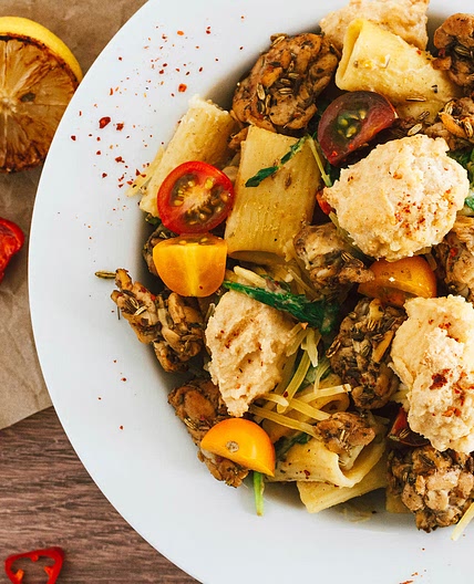 Vegan Revamp of Molly Yeh’s Giant Sausage Pasta