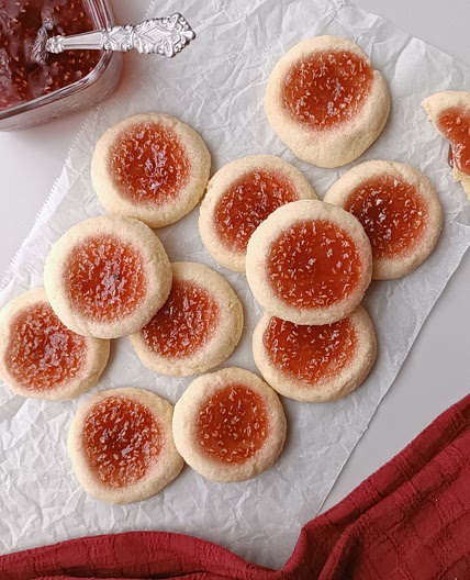 Raspberry Thumbprint Cookies