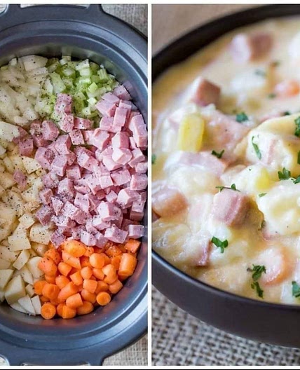 Slow cooker ham and potato soup