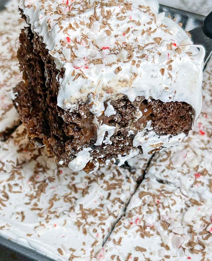 Chocolate Peppermint poke Cake